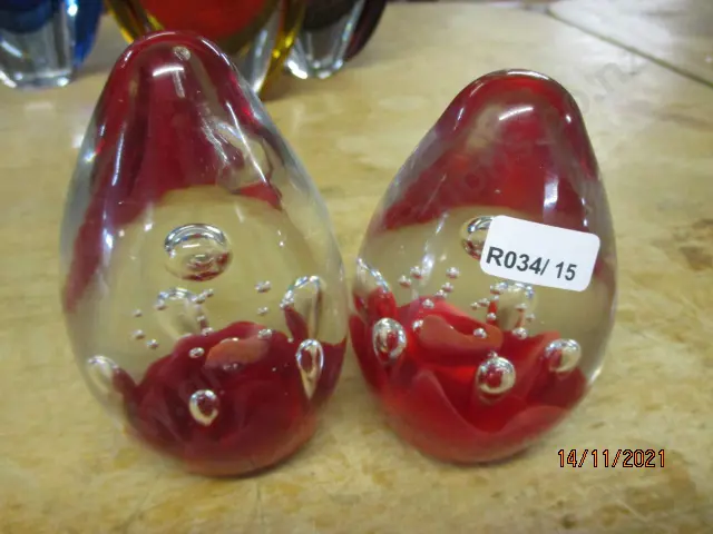 2 Art Glass Paperweights Image 1++