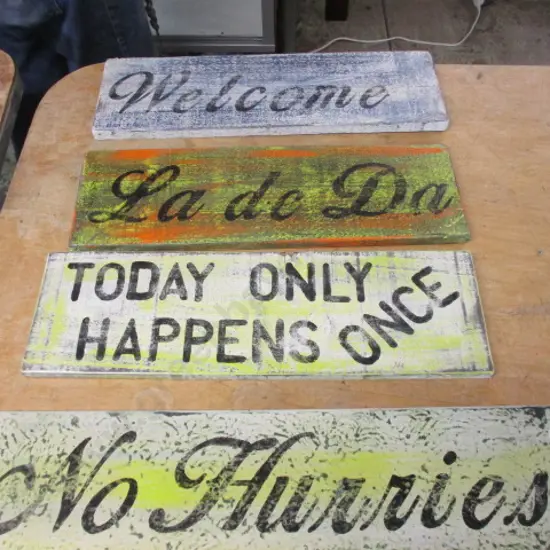 4 Wooden Signs