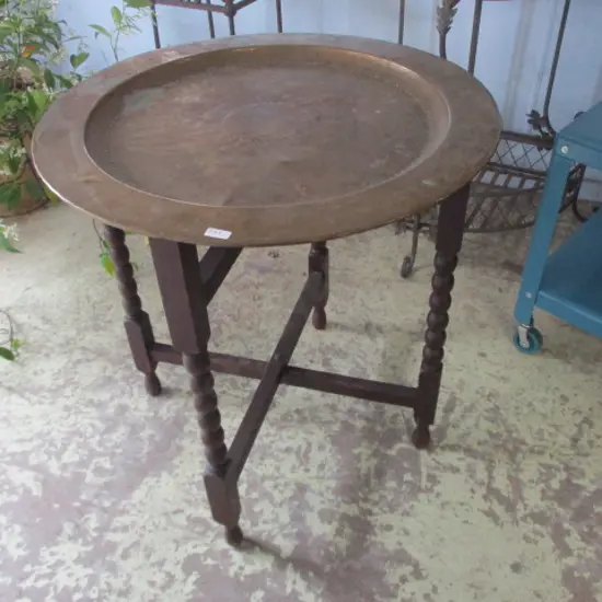 Brass Topped Side Table