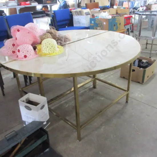 Mid Century Round Marble Table
