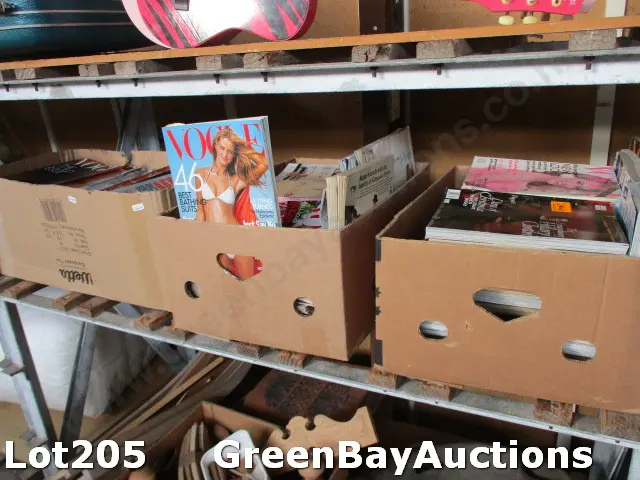 3 Boxes Vintage Vogue Magazines Image 1++
