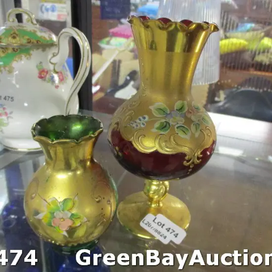 2 Pieces Venetian Glass