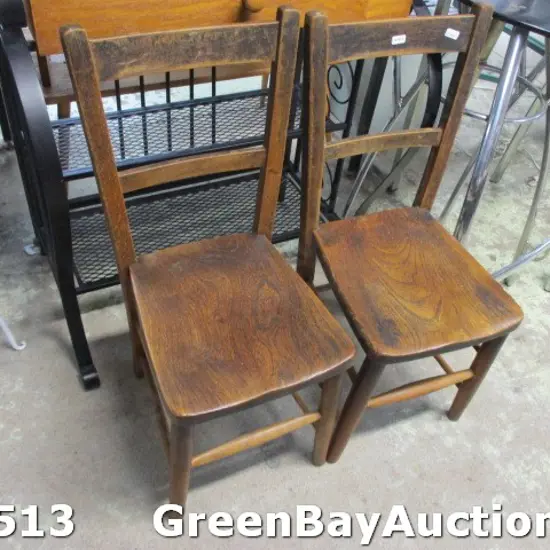 Pr Small Elm Chairs