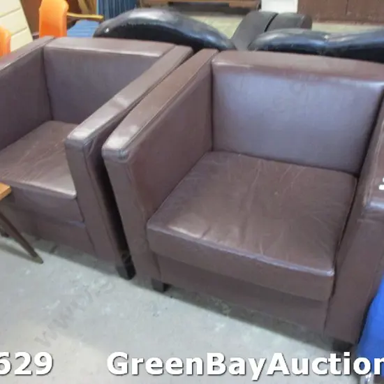 Pr Leather Chairs
