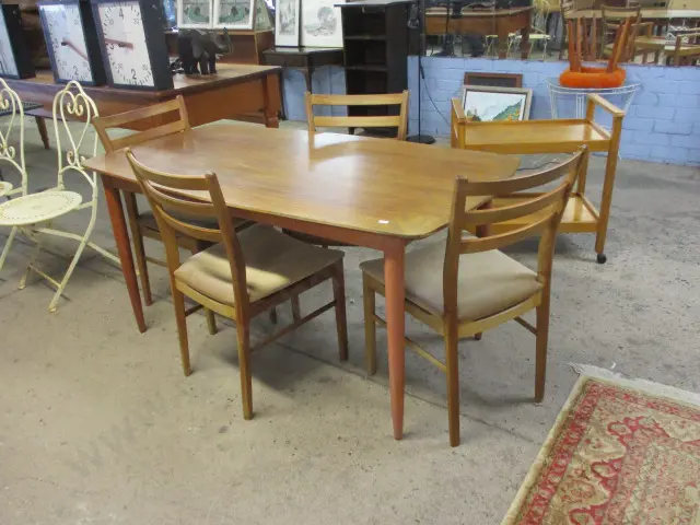 Mid Century Dining Table and 4 Chairs Image 1++