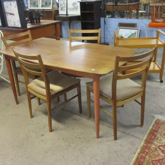Mid Century Dining Table and 4 Chairs